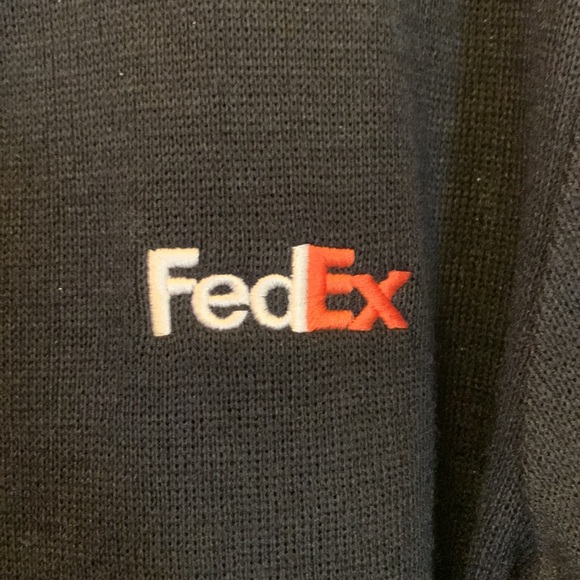 FedEx Half Zip Black and Purple Sweater Uniform - Picture 2 of 5